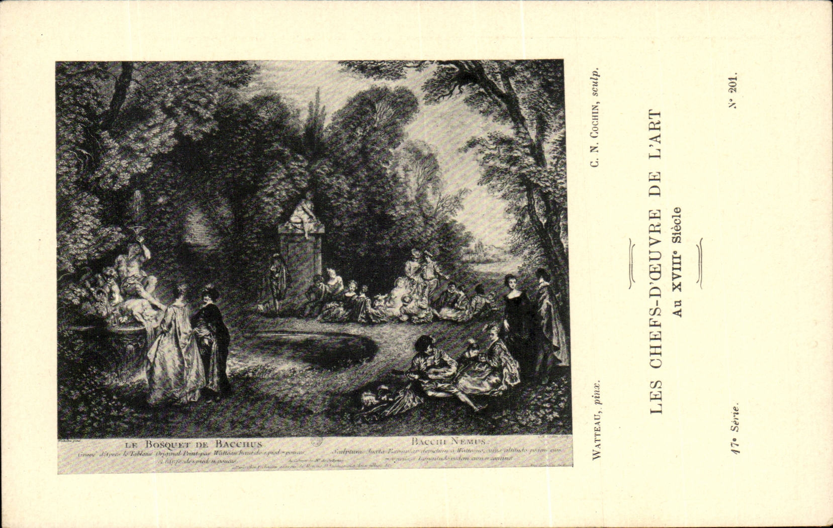 CPA Fantaisie Les chefs d'oeuvre de l'art au 18eme Le bosquet de Bacchus Watteau