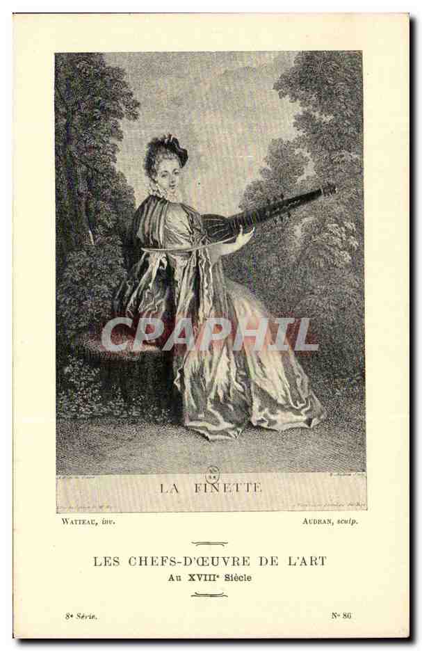 CPA Fantaisie Les chefs d'oeuvre de l'art au 18eme La Finette de Bacchus Watteau