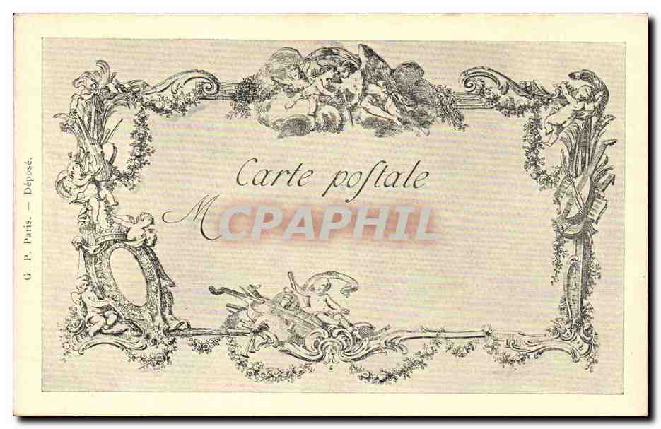 CPA Fantaisie Les chefs d'oeuvre de l'art au 18eme La Finette de Bacchus Watteau — Rückseite