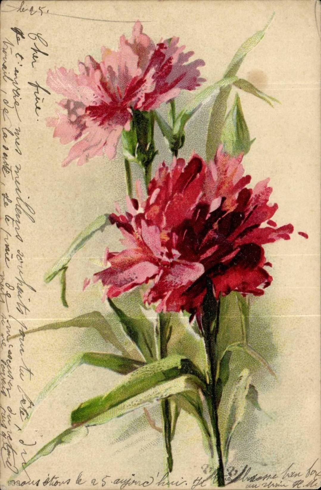 CPA Fantaisie Fleurs