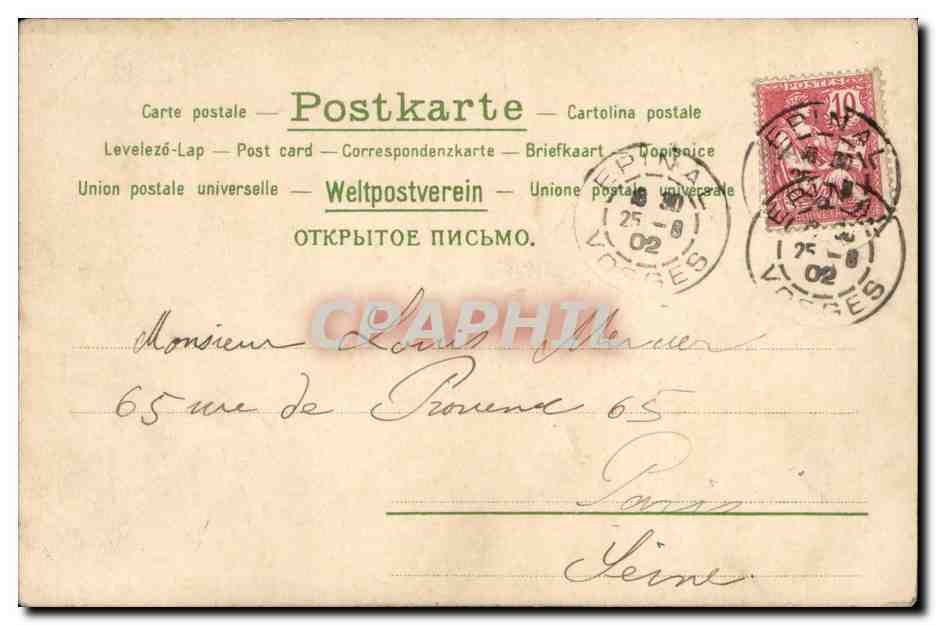 CPA Fantaisie Fleurs — Rückseite