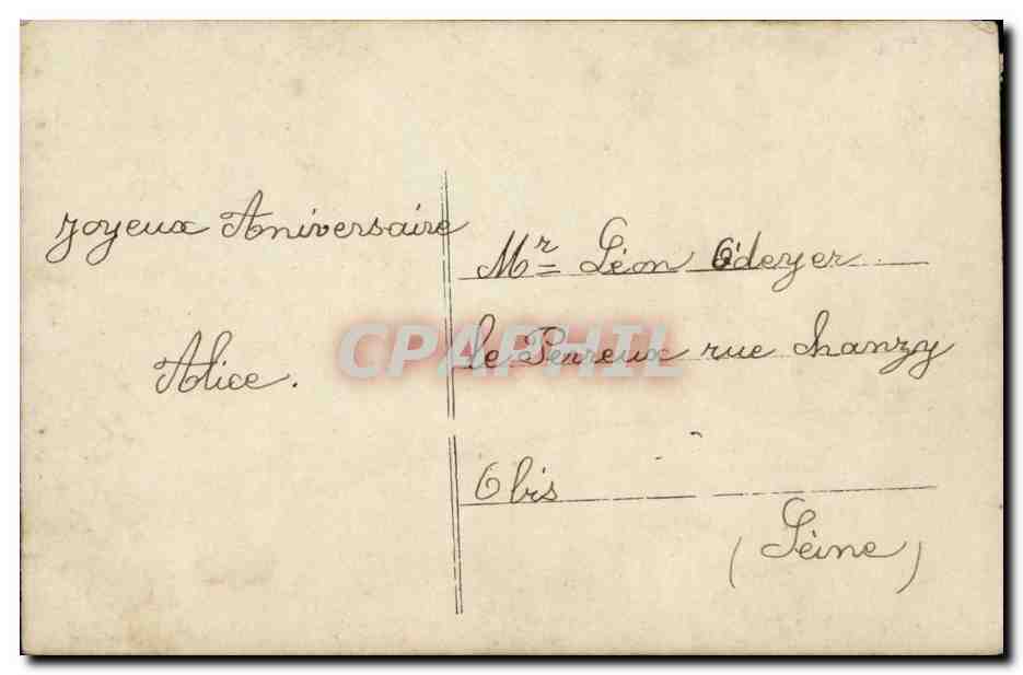 CPA Fantaisie Enfants Heureux anniversaire — Verso