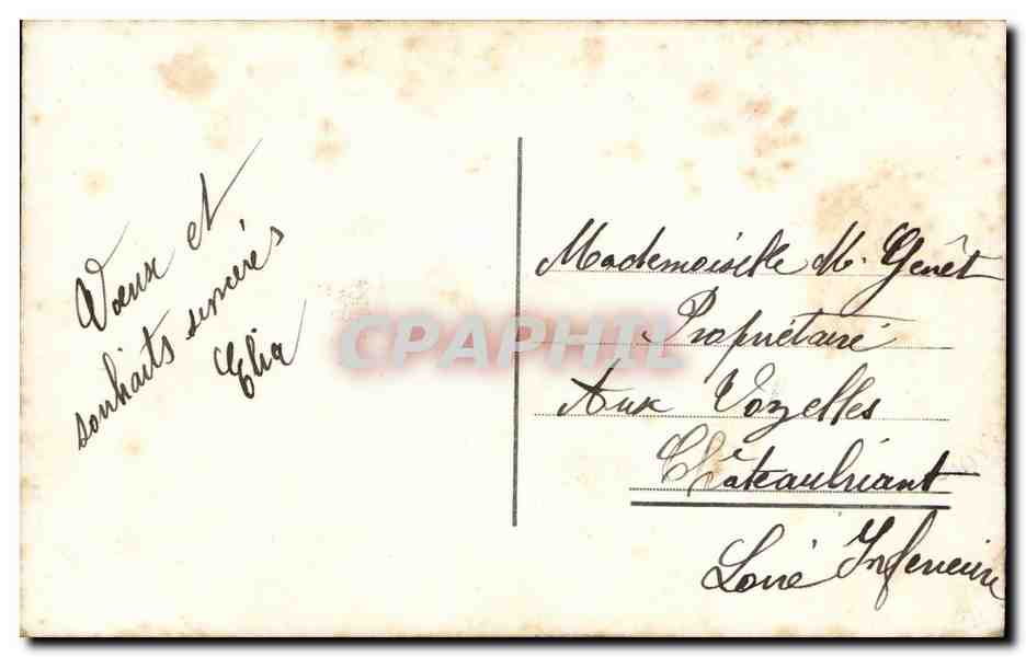 Mädchen mit Blumenkorb — Châteaubriant, Loire — Verlag nicht sichtbar — Rückseite