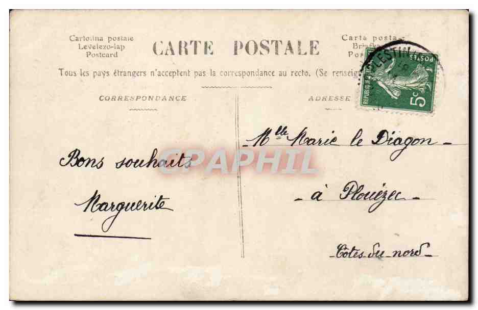Fée entourée de papillons — Bonne Année — VL — Verso