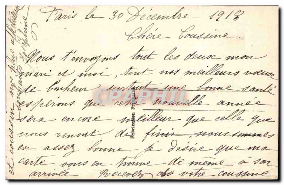 CPA Fantaisie Enfant Bonne annee — Rückseite