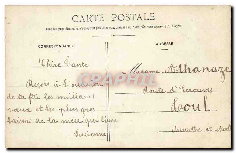 CPA Fantaisie Enfant Bonne fete — Verso