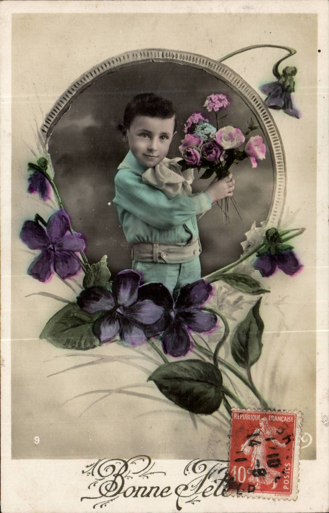 CPA Fantaisie Enfant Garcon Bonne fete