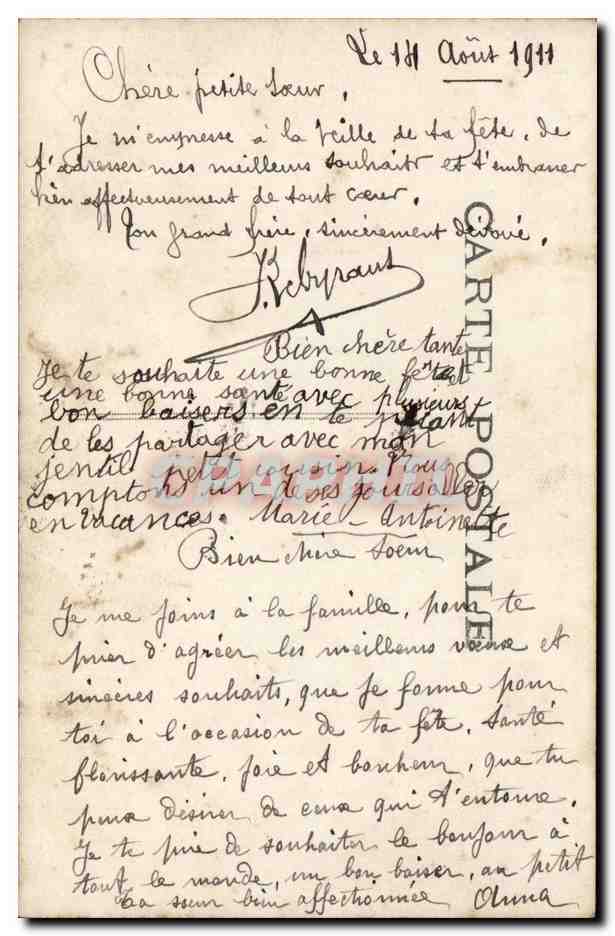 CPA Fantaisie Enfant Garcon Bonne fete — Rückseite