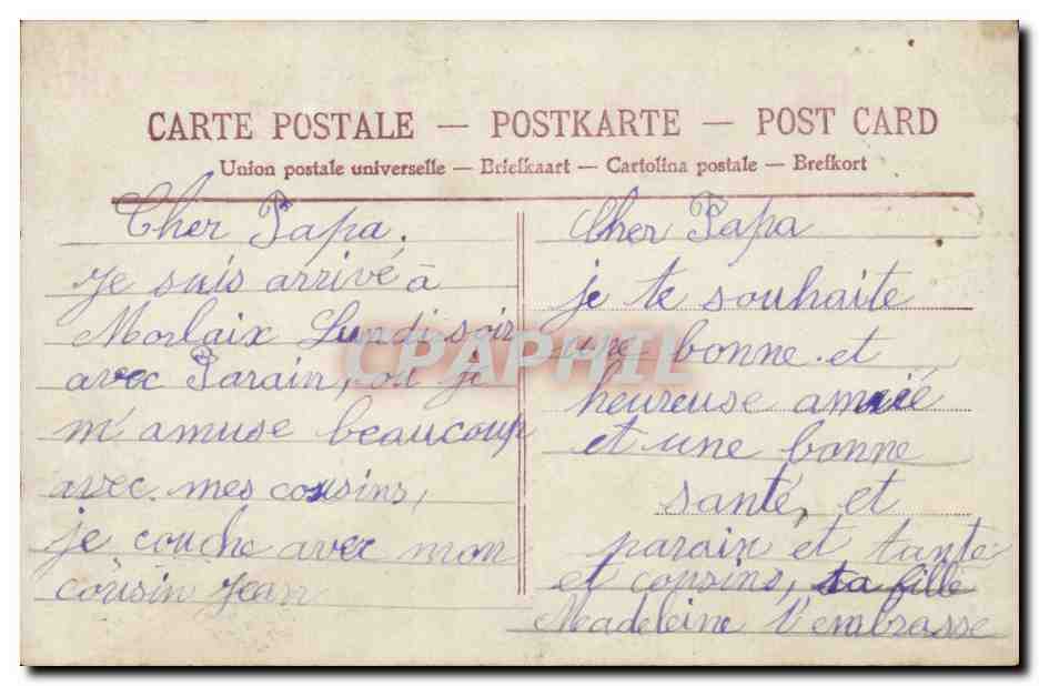 CPA Fantaisie Enfant Bonne annee — Rückseite