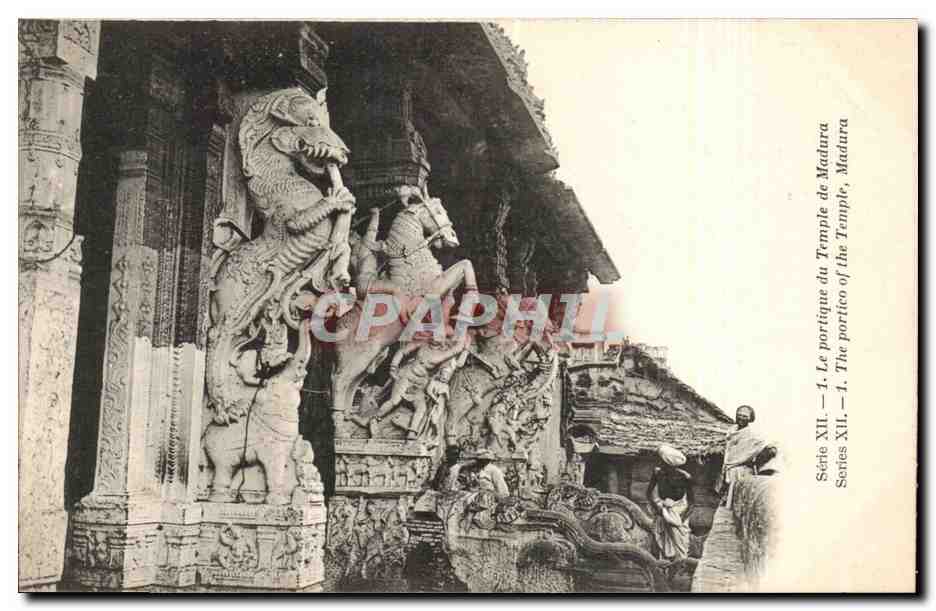 CPA Inde India Le portique du temple de Madura ( dragon )