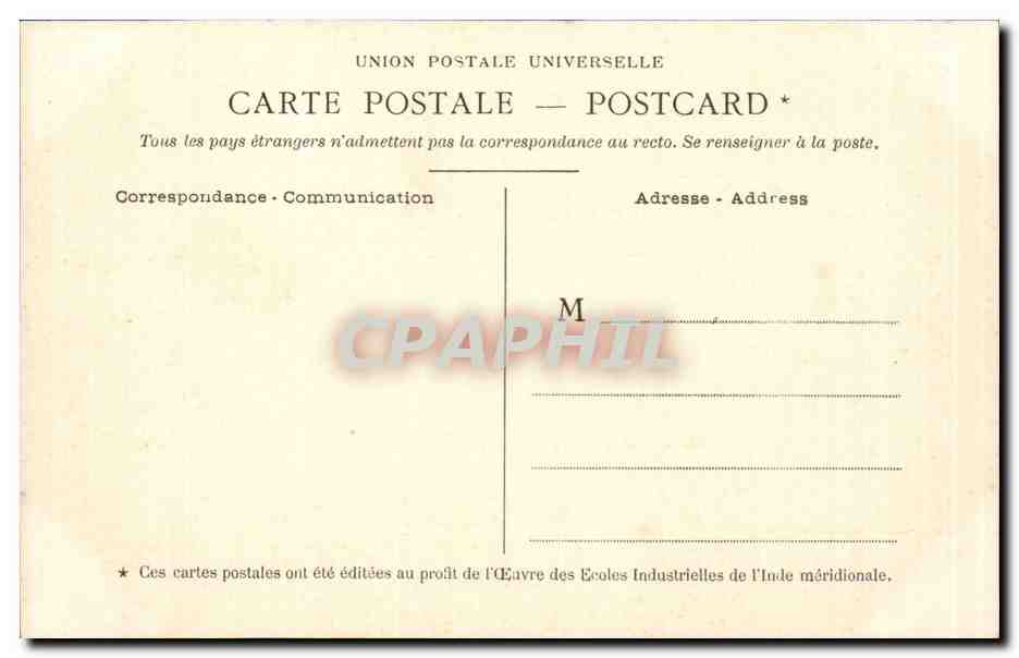 CPA Inde India Le Lingan d'or a Madura  — Rückseite