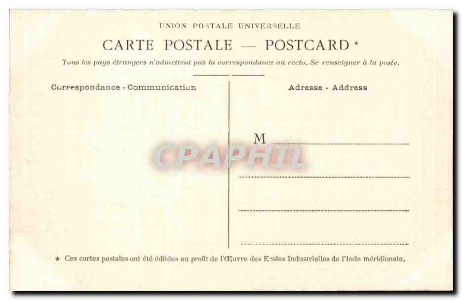 CPA Inde India Le lac de Kodikanel — Rückseite