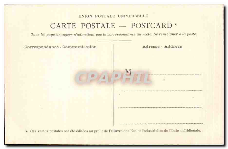 CPA Inde India Un notable d ela caste des Vellages ( folklore coiffe costume ) — Rückseite
