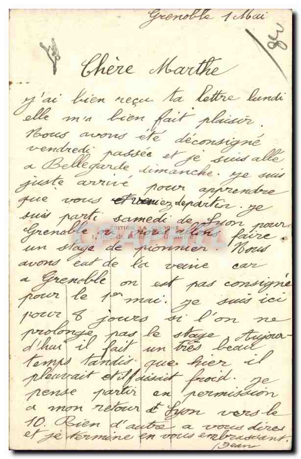 CPA Grenoble Le teleferique et le Moucherotte — Rückseite