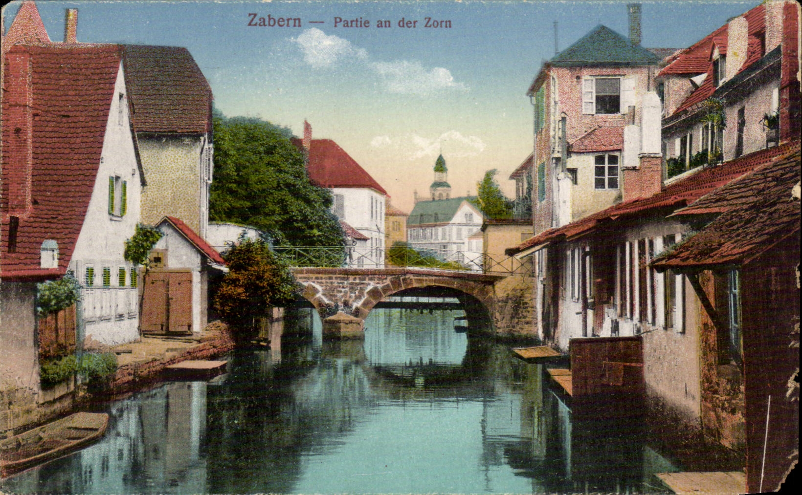 Zabern — Partie an der Zorn — Felix Zulb, Kunstverlagsanstalt Straßburg, No. 1014