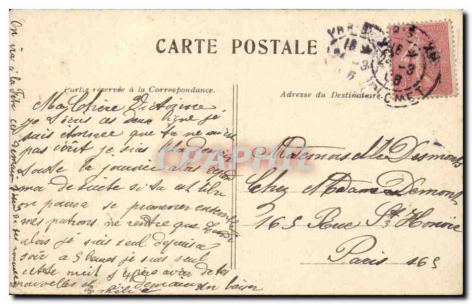 Paris CPA Le parc Monceau — Verso