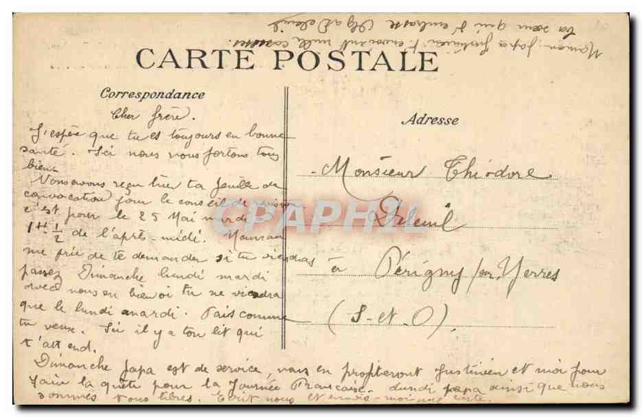 Paris CPA Chambre des deputes — Rückseite