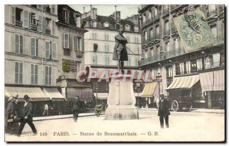 Paris CPA Statue de Beaumarchais