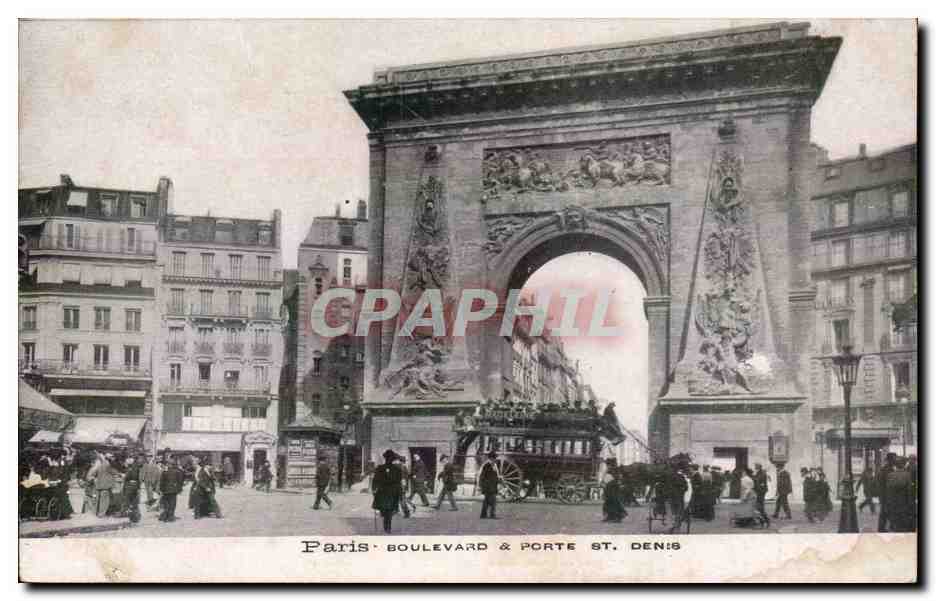 Paris CPA Boulervad et porte Saint Denis