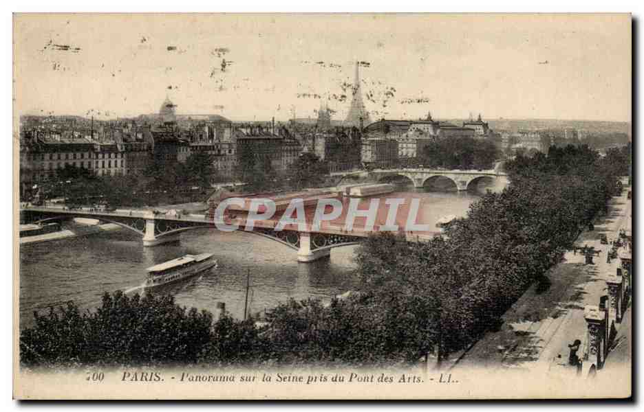 Paris CPA Panorama sur la SEine pris du pont des Arts