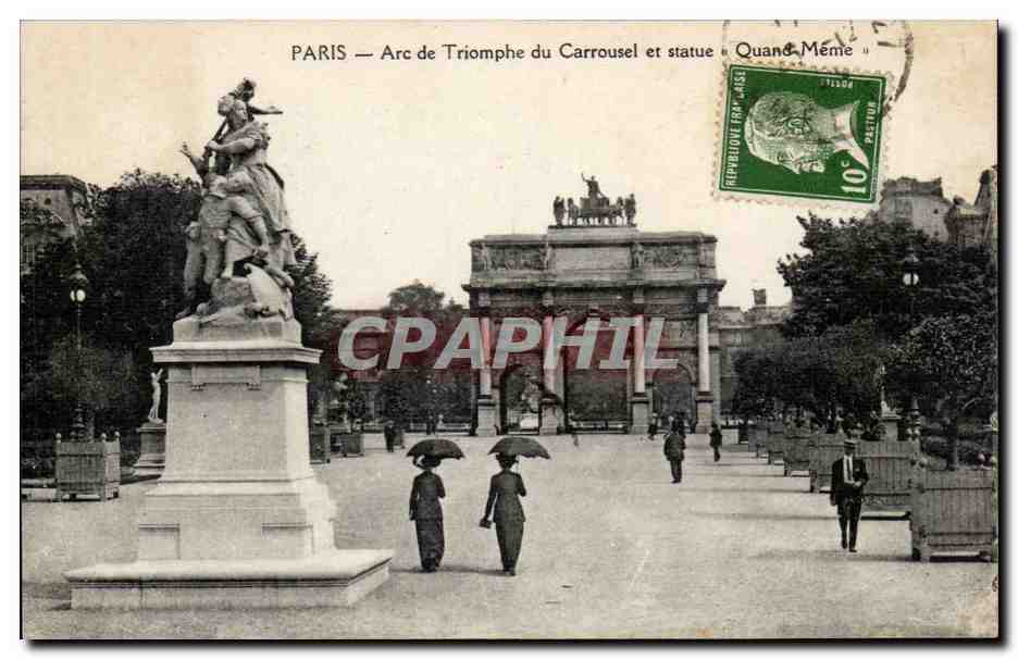 Paris CPA Arc de triomphe du carrousel et statue Quand meme