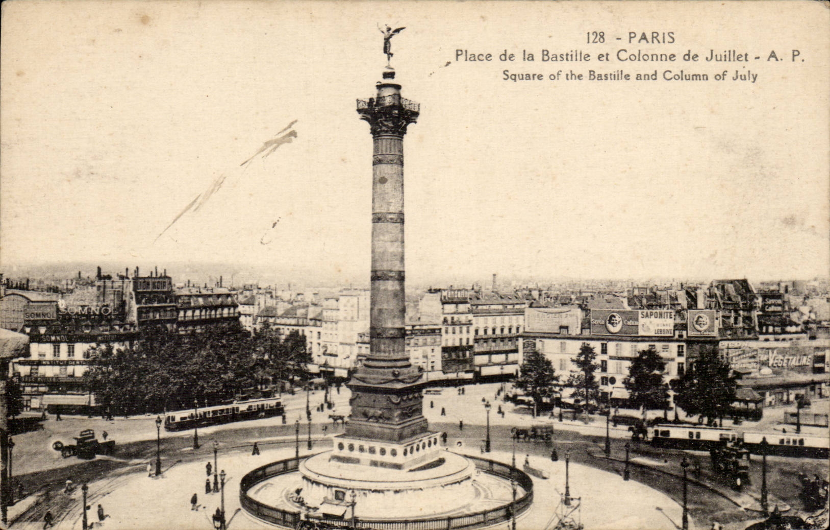 Paris CPA Place de la Bastille et colonne de Juillet