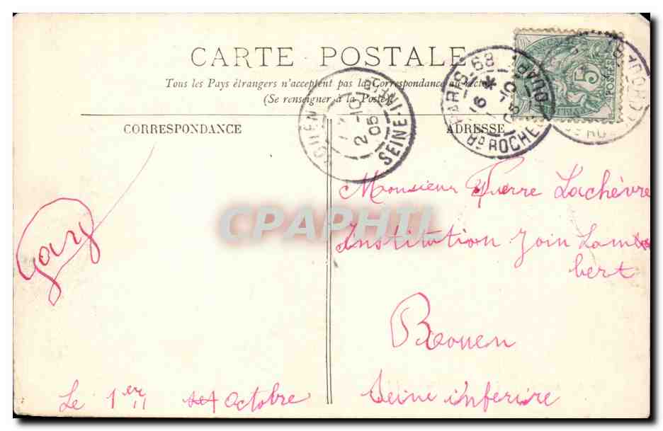 Paris CPA Le petit palais — Verso