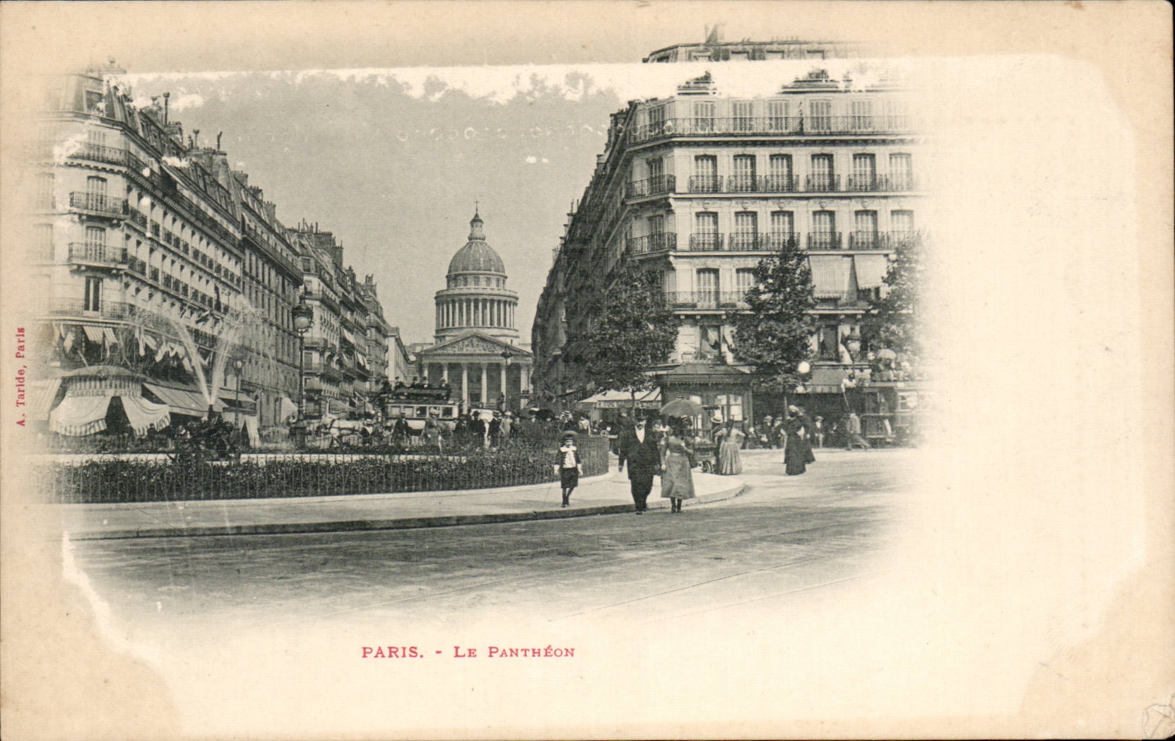 Paris CPA La rue Soufflot et le Pantheon