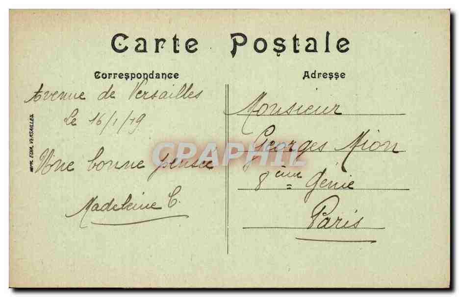 Paris CPA Pont Alexandre III — Verso