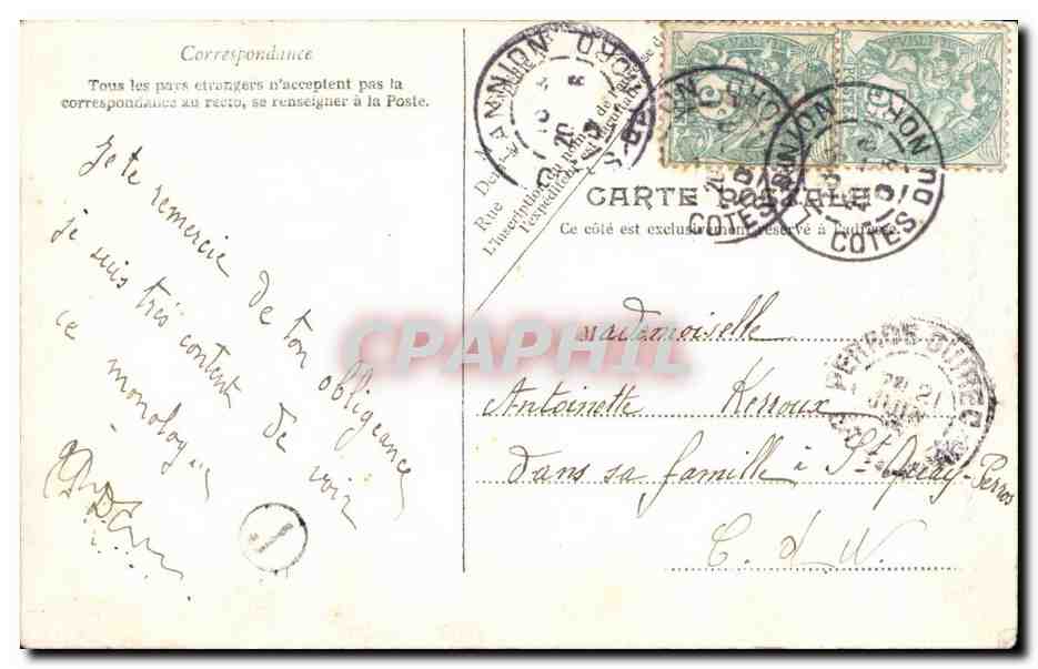 Marmiton et Soubrette — scène comique — éditeur non identifié, n° de série 7855 — Reverso
