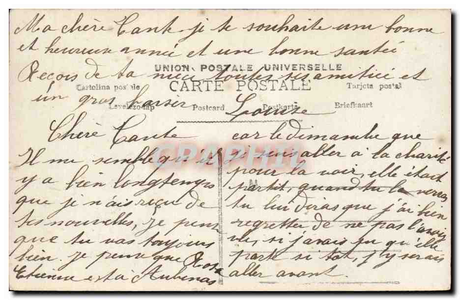 CPA FAntaisie Femme Bonne annee — Verso