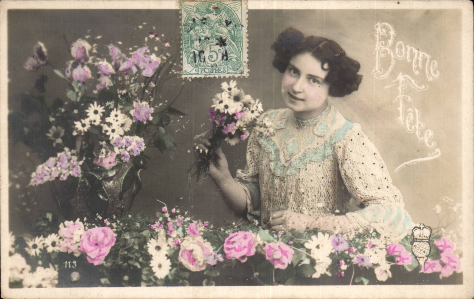 CPA FAntaisie Bonne fete Femme