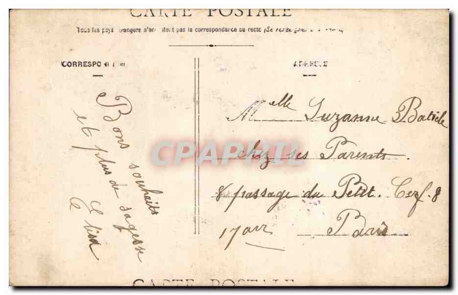 CPA FAntaisie Bonne fete Femme — Rückseite