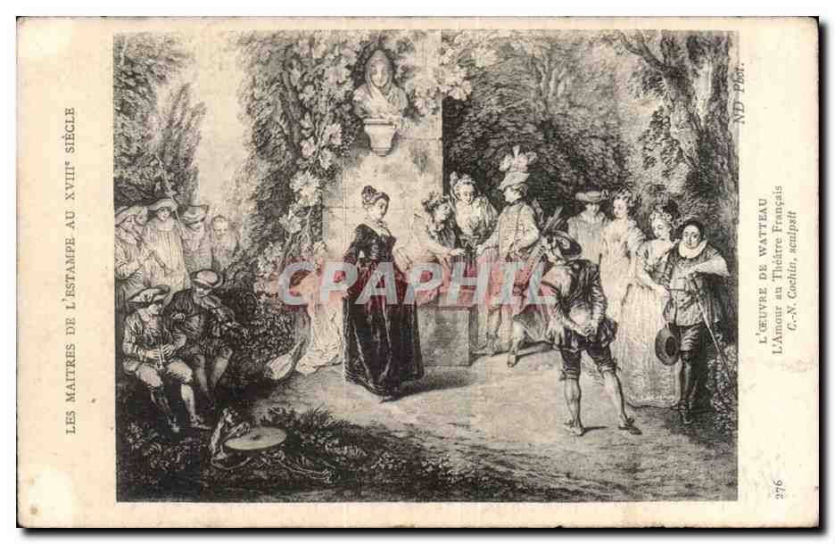 CPA Fantaisie Les maitres de l'estampe du 18eme L'oeuvre de WAtteau