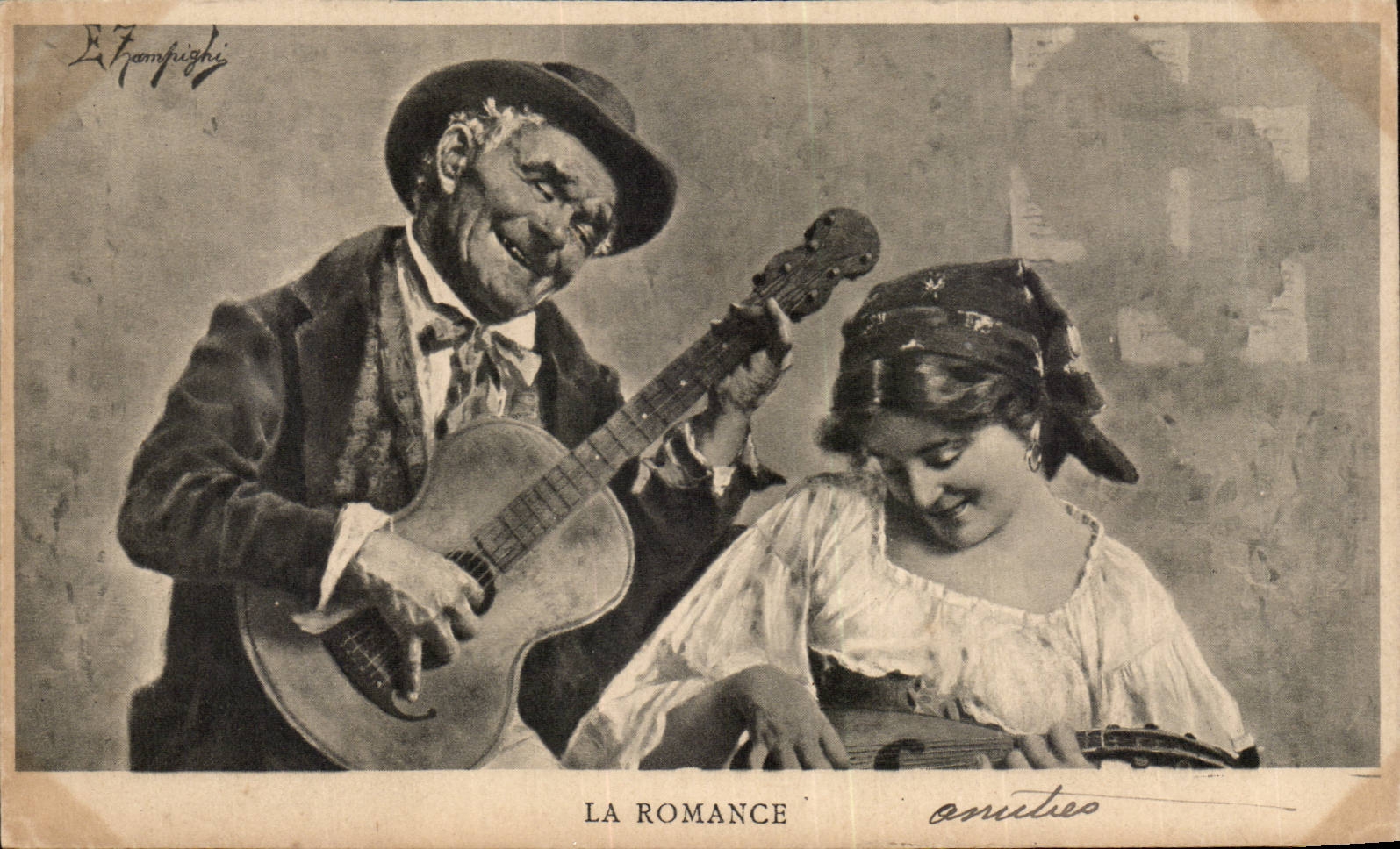CPA Fantaisie Femme la romance