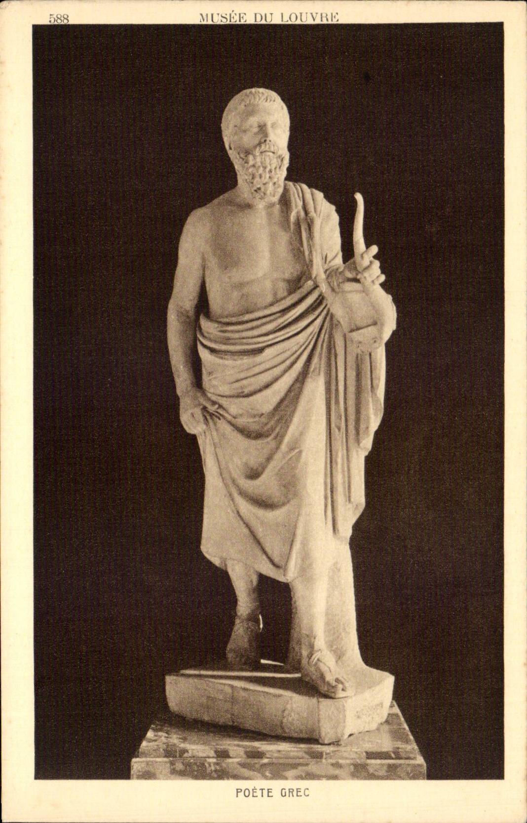 Statue de poète grec — Musée du Louvre — série 588
