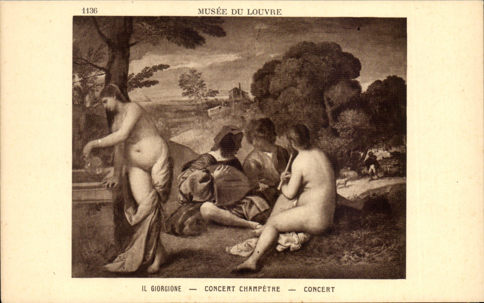 CPA Musee du Louvre Giorgione Concert champetre Concert