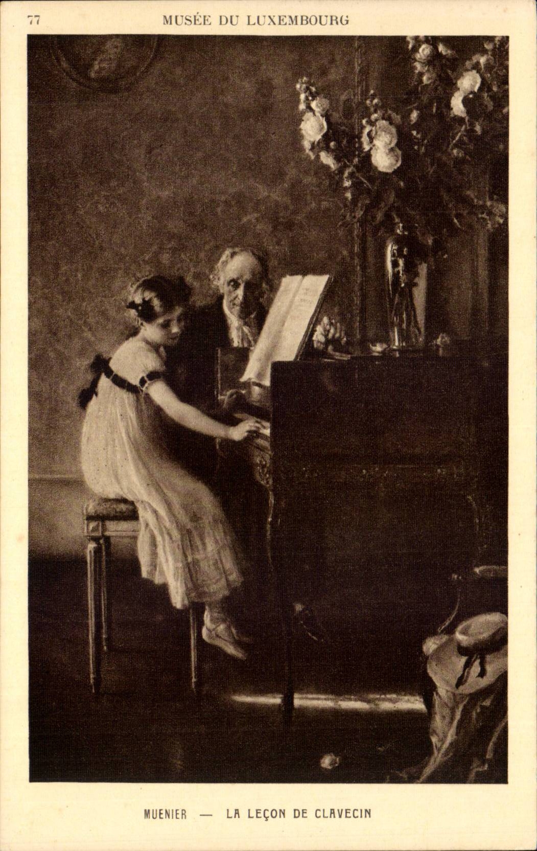 CPA Musee du Luxembourg Muenier La lecon de clavecin