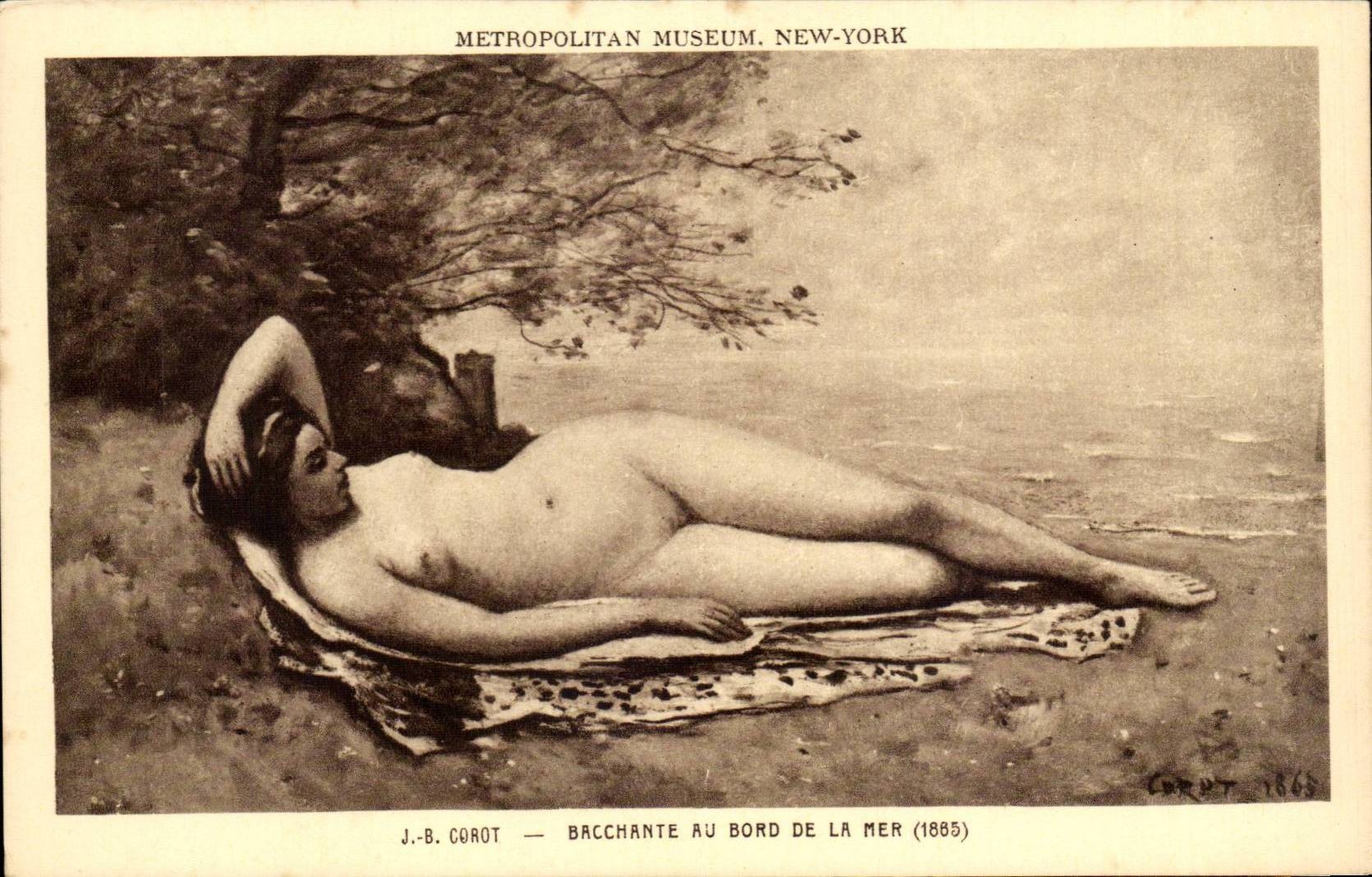 CPA Corot Bacchante au bord de la mer ( 1865 )