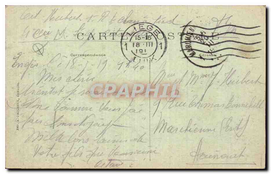 Paris CPA Porte St Denis — Verso