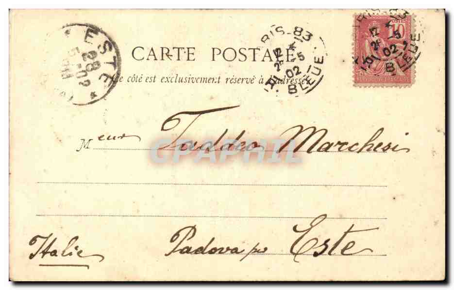 Paris CPA Palais de justice — Verso