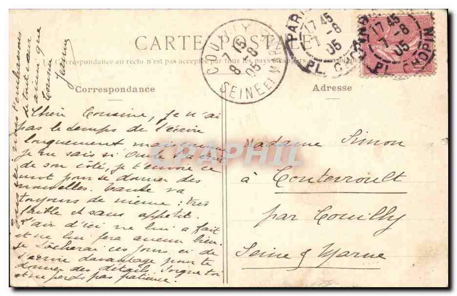 Paris Auteuil CPA Entree de la villa Montmorency — Rückseite