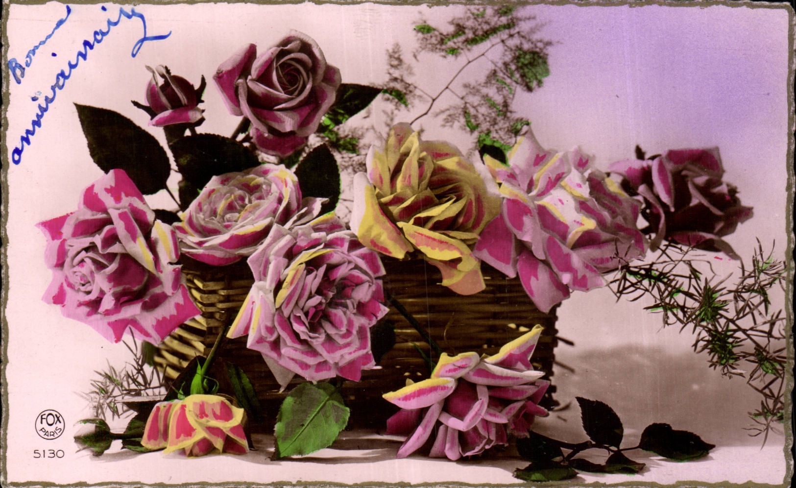 CPA Fantaisie Fleurs Roses