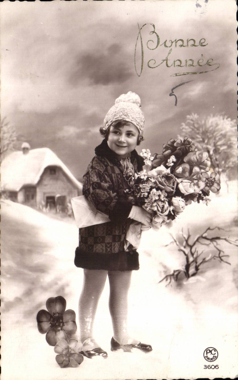 CPA Fantaisie Enfant Bonne annee