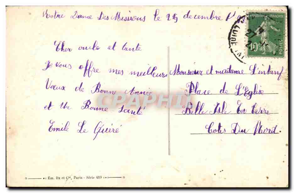 CPA Fantaisie Bonne annee — Verso