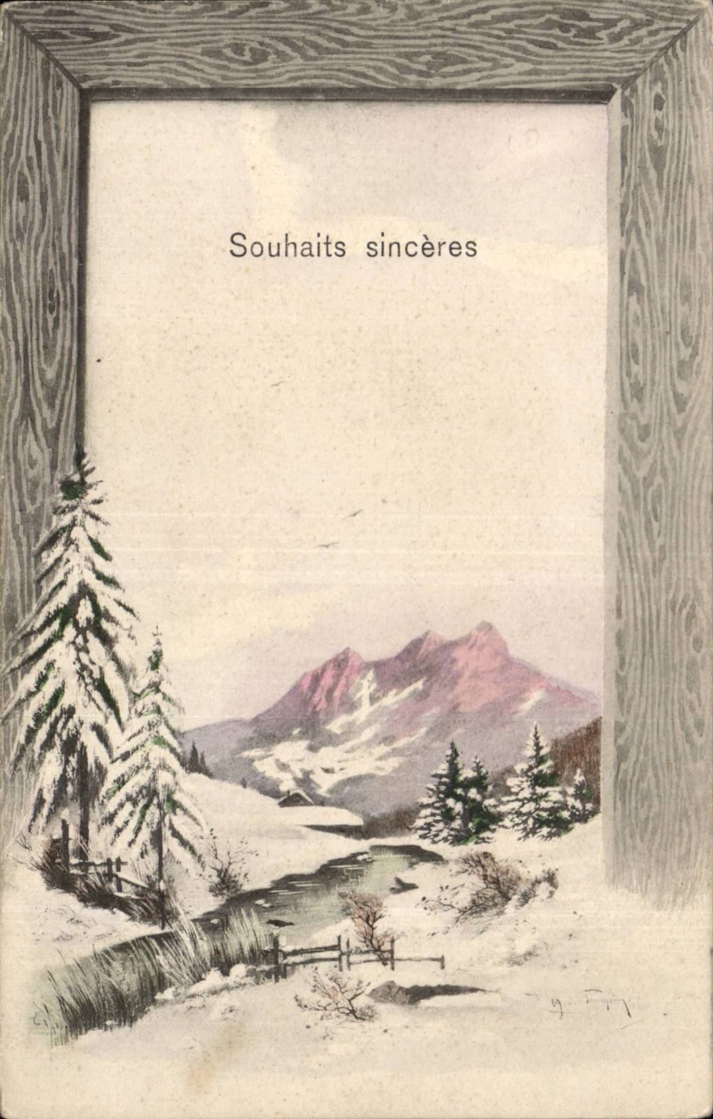 CPA Fantaisie Souhaits sinceres
