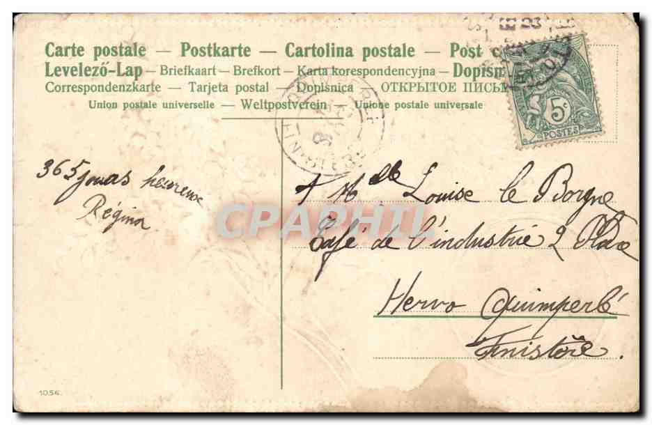 CPA Fantaisie Femme Bonne annee — Rückseite