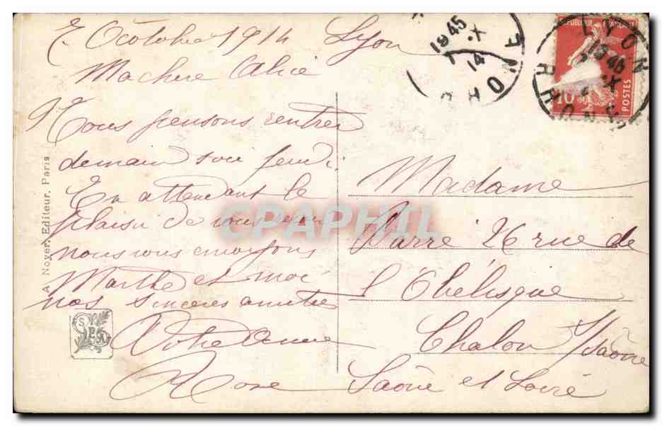 CPA Fantaisie Salon 1912 Bettannier L'oiseau de France  — Verso