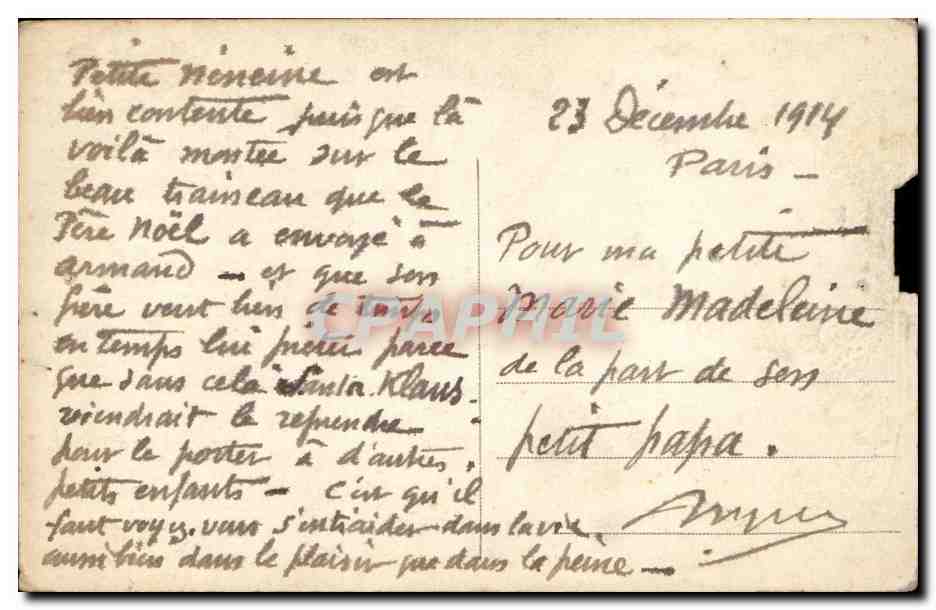 CPA Fantaisie Enfant Bonne annee — Rückseite