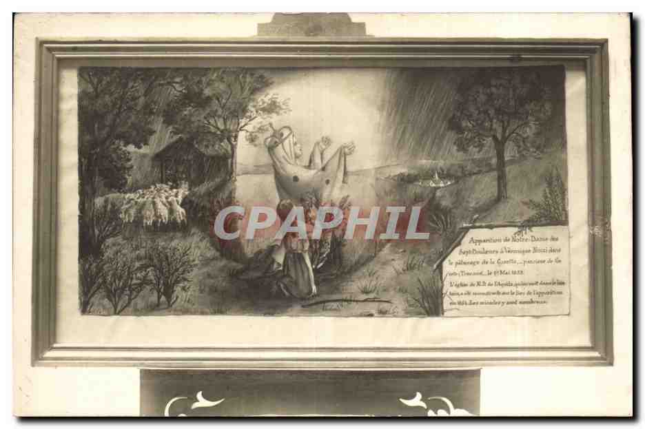 CPA Tableau expose au Musee Bibliotheque des pelerinages de la Tres sainte Vierge dans l'univers Pontmain Mayenne